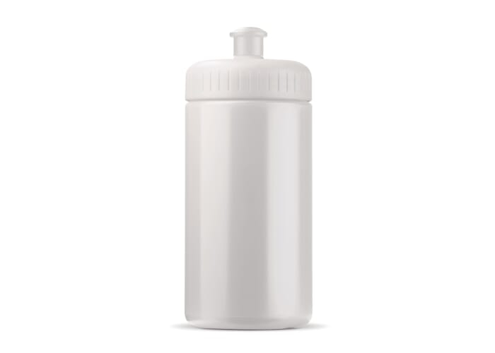 Bidon de sport personnalisable bioplastique 500ml Blanc / Blanc